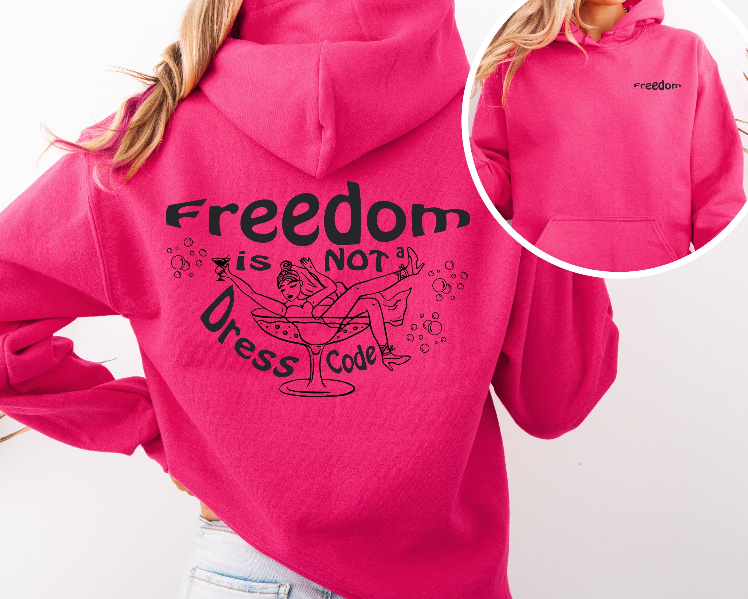 Freedom Is Not a Dress Code Hoodie – Feminist Protest Art | Surreal Unisex Statement Sweatshirt - Feminist Gift