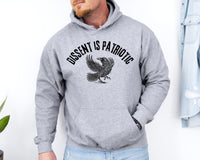 Dissent Is Patriotic Hoodie – Black Crow Graphic | Protest Apparel | Unisex Statement Sweatshirt