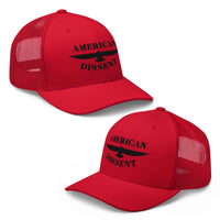 Retro Trucker Hat – “American Dissent” Embroidered | Patriotic Statement Cap | Vintage Mesh Back Hat