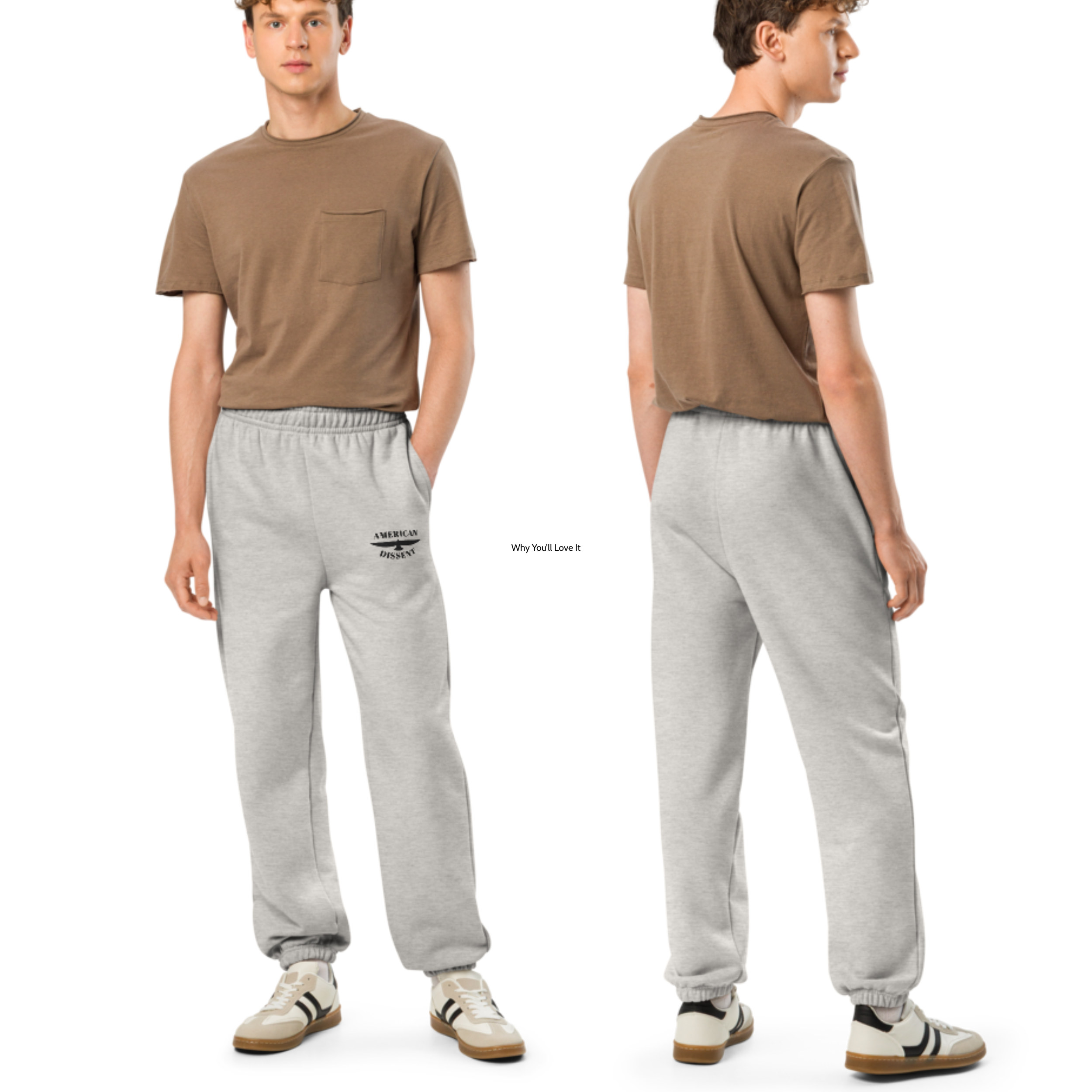 American Dissent Embroidered Sweatpants | Bella + Canvas Unisex Heavyweight Fleece | Premium Activist Loungewear