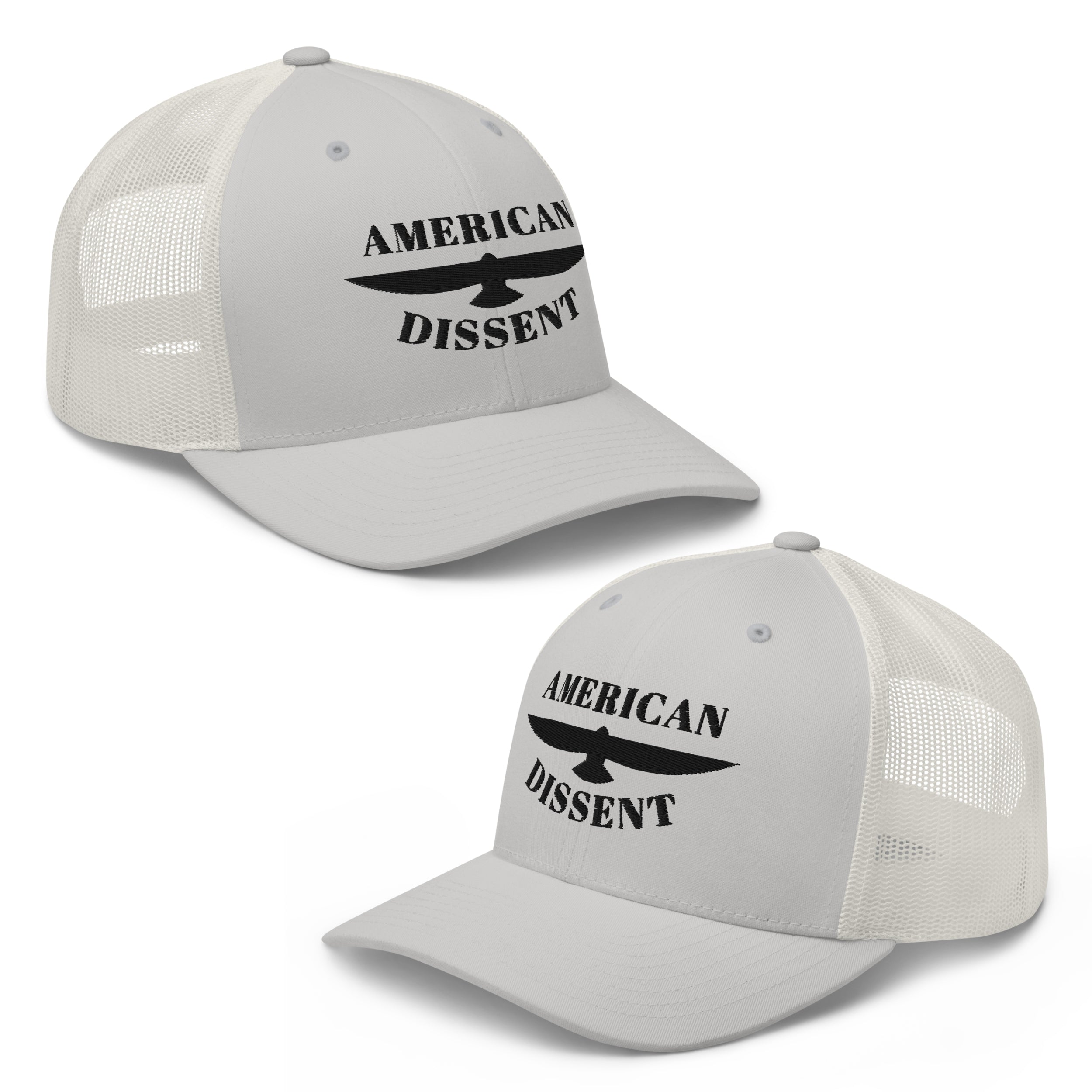 Retro Trucker Hat – “American Dissent” Embroidered | Patriotic Statement Cap | Vintage Mesh Back Hat