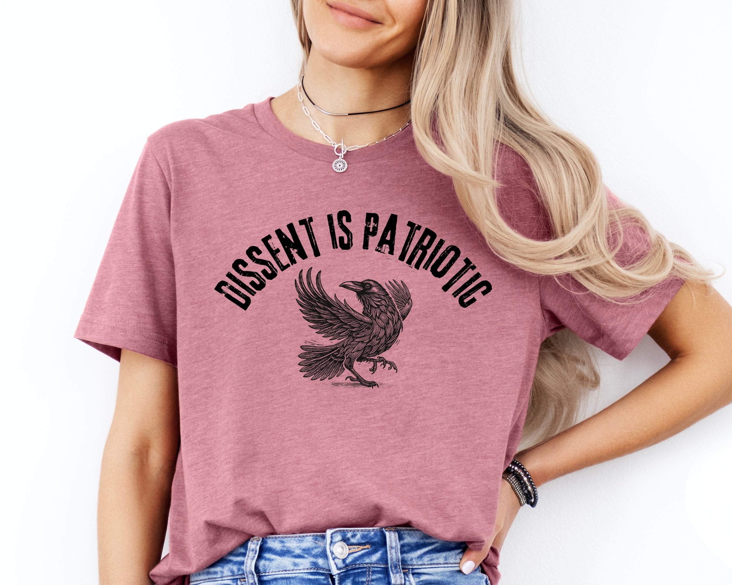 Dissent Is Patriotic T-Shirt – Black Crow Graphic | Unisex Protest Tee