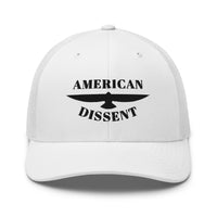Retro Trucker Hat – “American Dissent” Embroidered | Patriotic Statement Cap | Vintage Mesh Back Hat