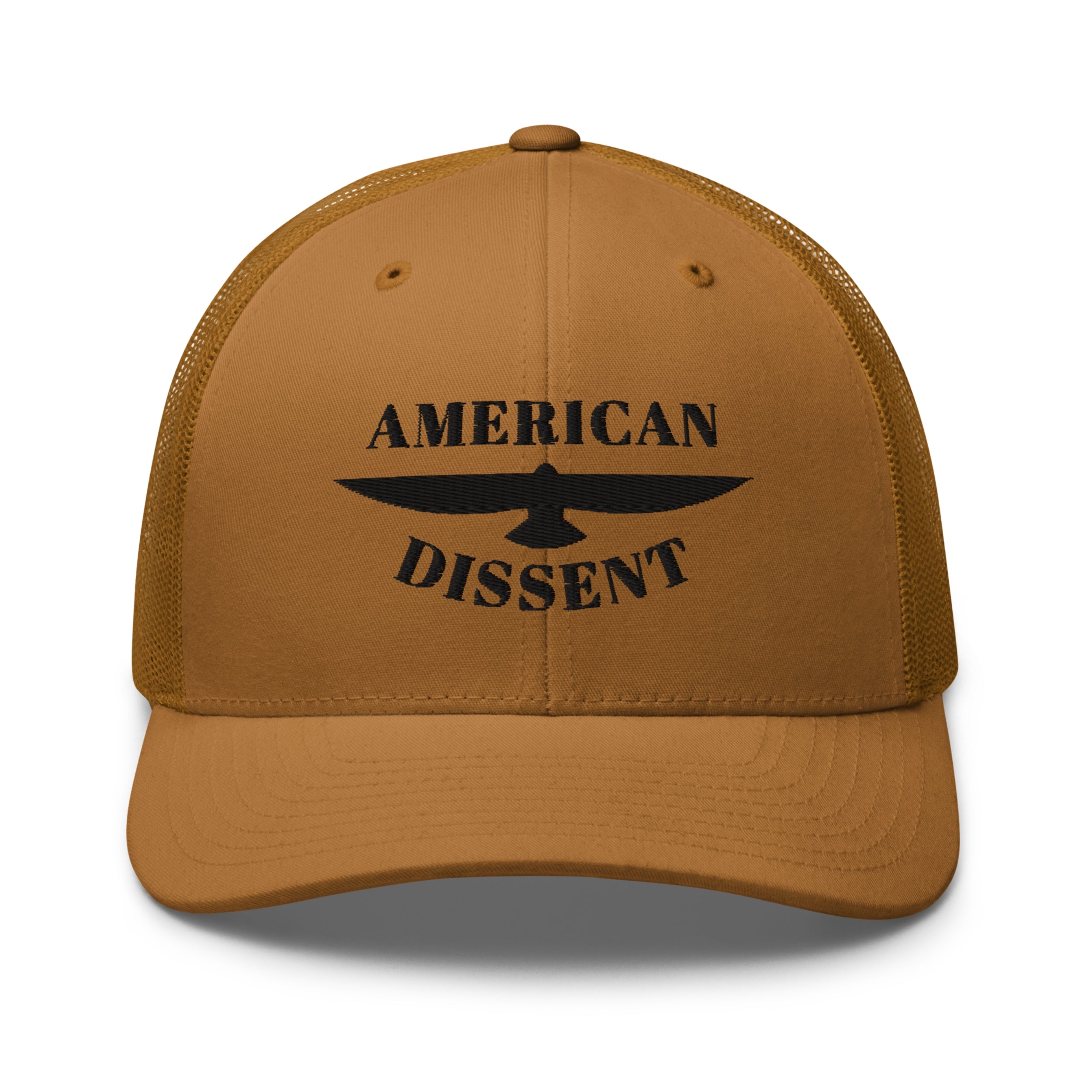 Retro Trucker Hat – “American Dissent” Embroidered | Patriotic Statement Cap | Vintage Mesh Back Hat