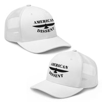 Retro Trucker Hat – “American Dissent” Embroidered | Patriotic Statement Cap | Vintage Mesh Back Hat