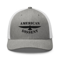 Retro Trucker Hat – “American Dissent” Embroidered | Patriotic Statement Cap | Vintage Mesh Back Hat