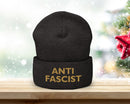 Antifascist Embroidered Beanie – Activist Winter Hat, Political Statement Knit Cap