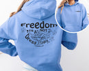 Freedom Is Not a Dress Code Hoodie – Feminist Protest Art | Surreal Unisex Statement Sweatshirt - Feminist Gift