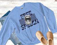 Retro "Free Speech" Sweatshirt – Bold Graphic Pullover, Unisex Streetwear Sweatshirt