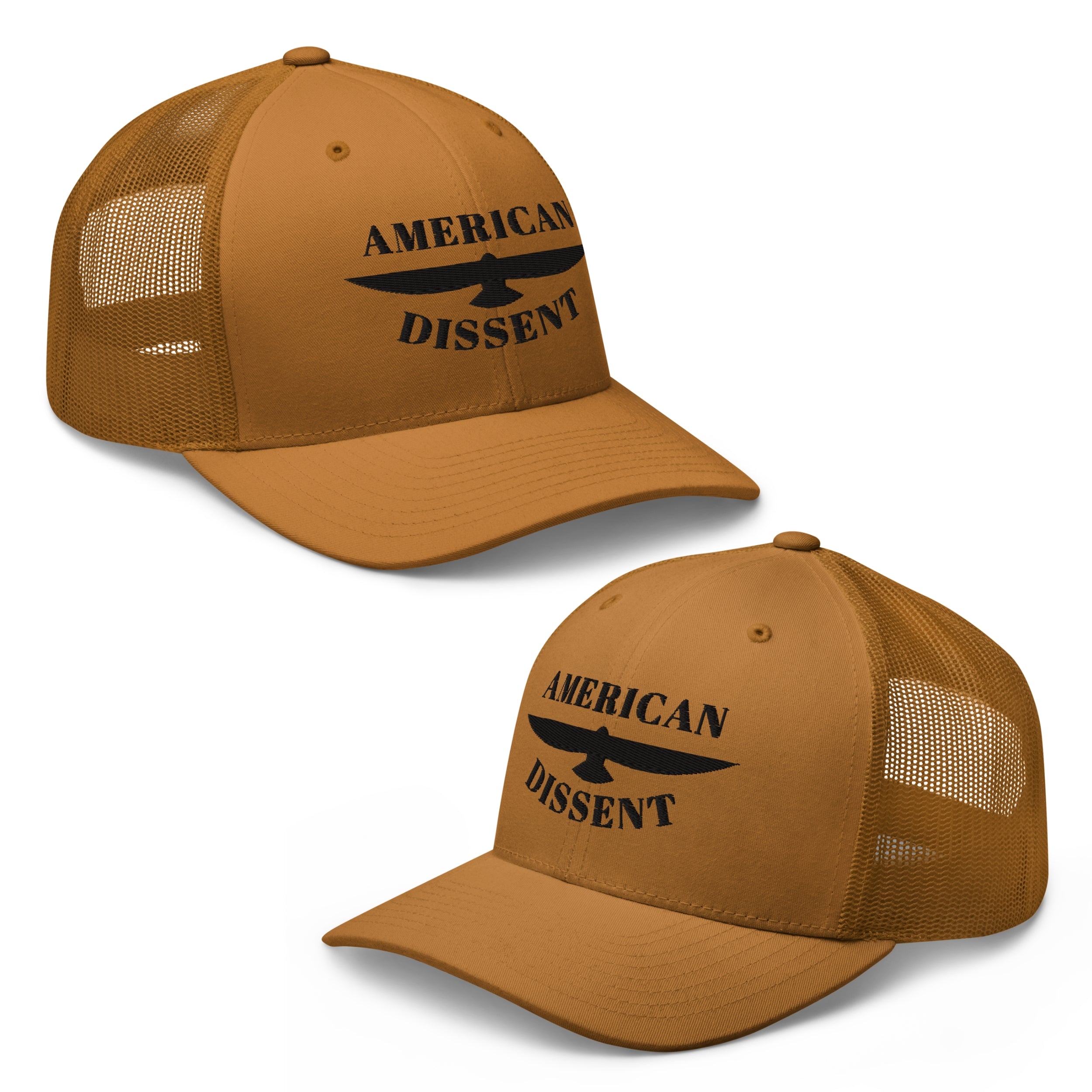 Retro Trucker Hat – “American Dissent” Embroidered | Patriotic Statement Cap | Vintage Mesh Back Hat