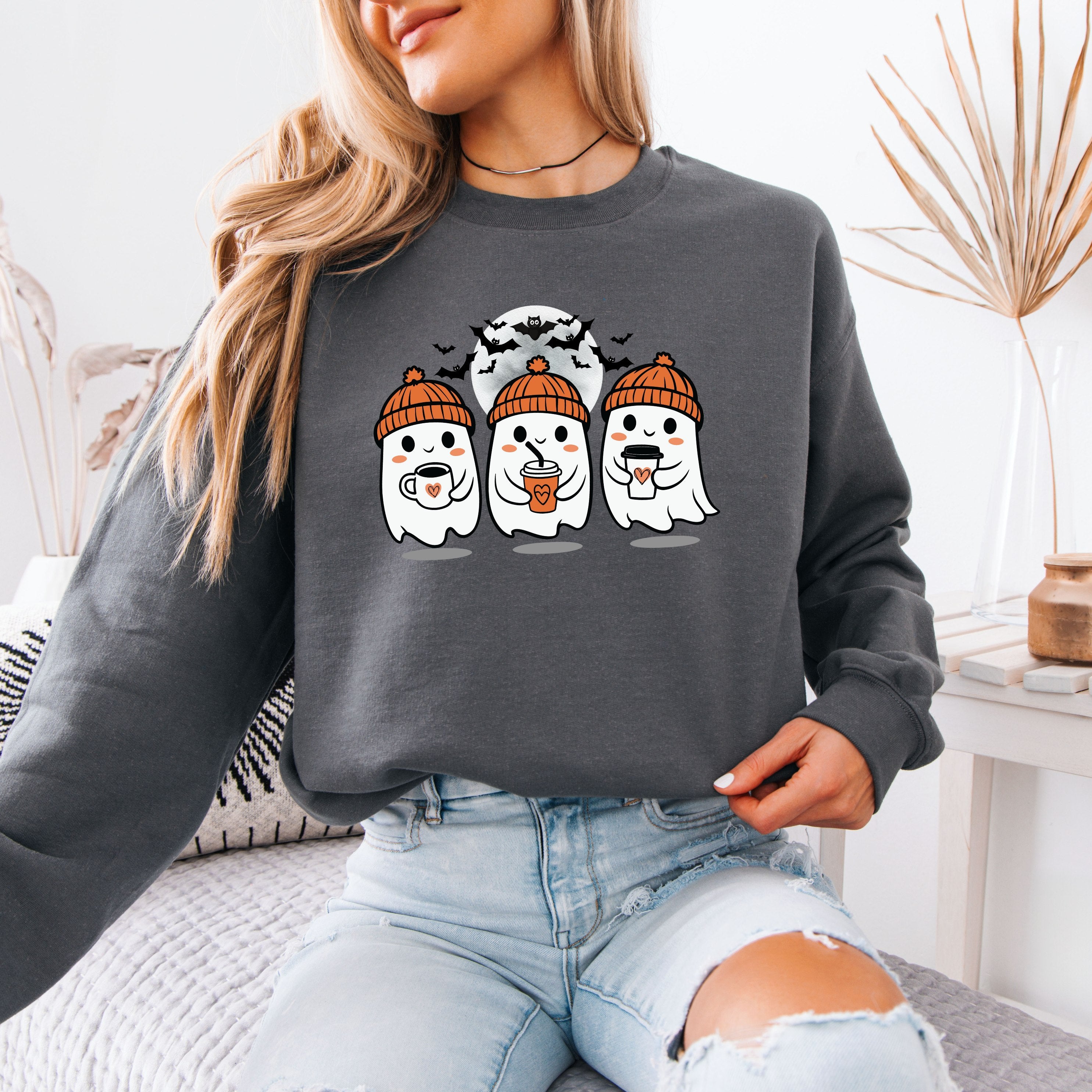 Spooky Ghost Shirt, Cute Halloween Sweatshirt for a Boo-tiful Look