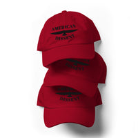 Classic Dad Hat – “American Dissent” Embroidered Front + AD Icon Back | Patriotic Statement Cap | Minimalist Activist Hat