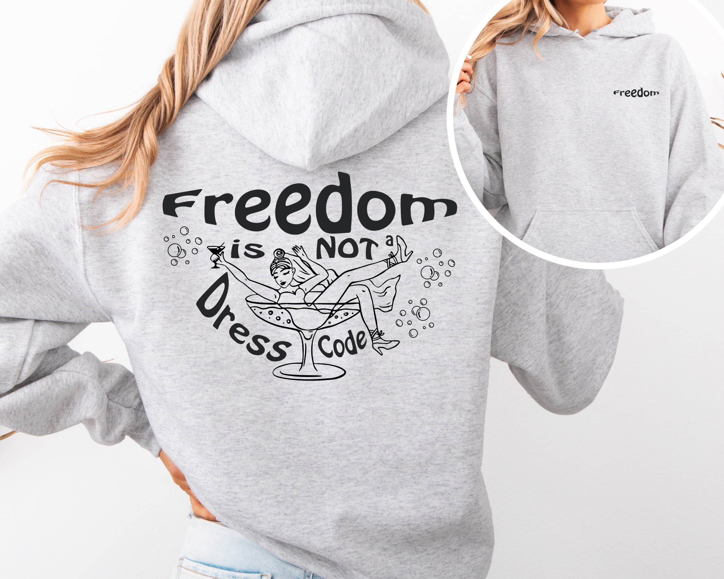 Freedom Is Not a Dress Code Hoodie – Feminist Protest Art | Surreal Unisex Statement Sweatshirt - Feminist Gift