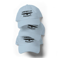 Classic Dad Hat – “American Dissent” Embroidered Front + AD Icon Back | Patriotic Statement Cap | Minimalist Activist Hat