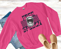 Retro "Free Speech" Sweatshirt – Bold Graphic Pullover, Unisex Streetwear Sweatshirt