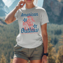 Country Western Cowgirl Tee for Patriotic Women - Outlaw America Shirt