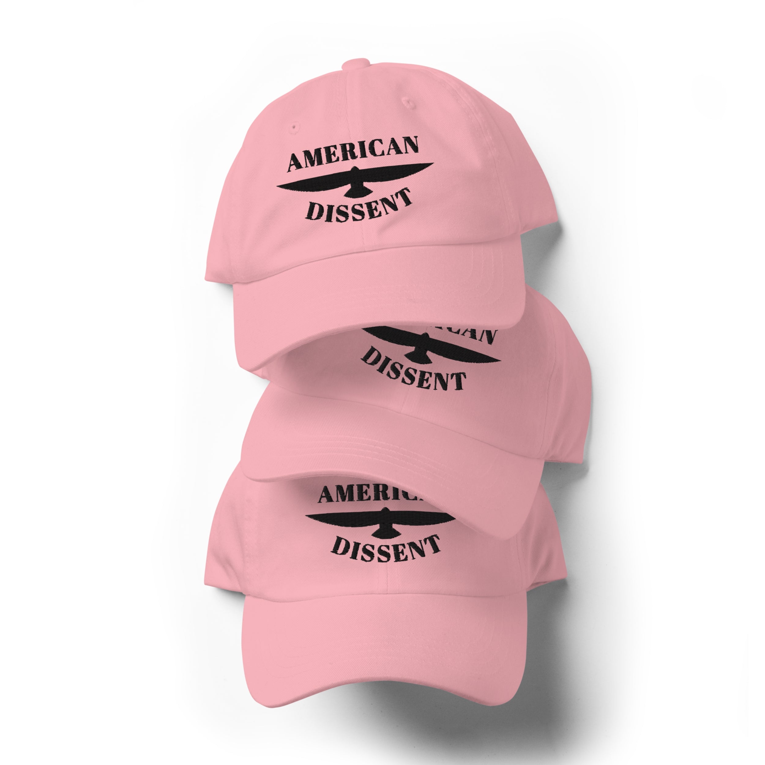 Classic Dad Hat – “American Dissent” Embroidered Front + AD Icon Back | Patriotic Statement Cap | Minimalist Activist Hat