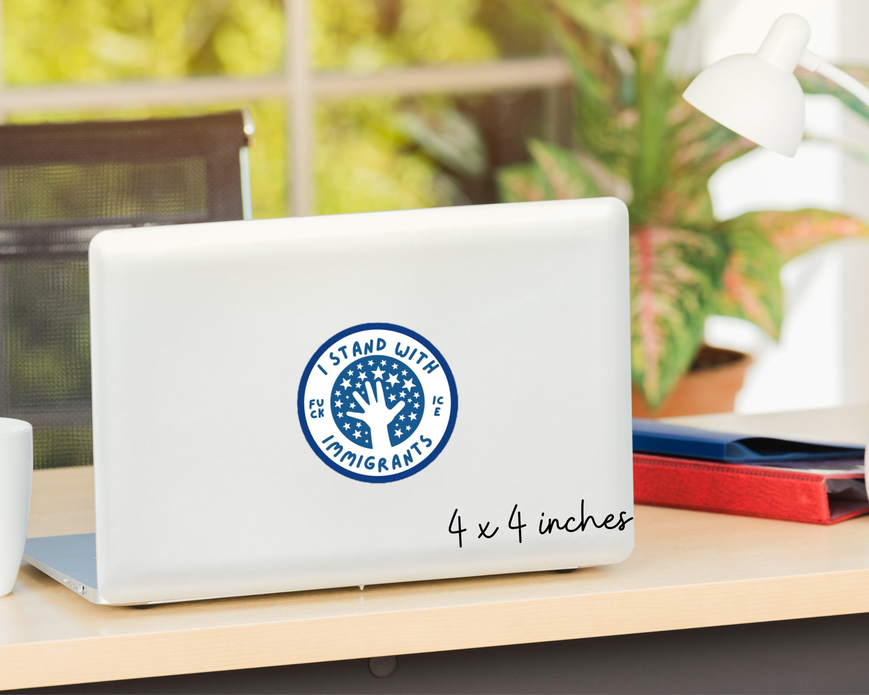 Pro‑Immigrant Activist Sticker | Anti‑ICE Vinyl Decal | Immigrant Rights Protest Sticker | Social Justice Laptop & Water Bottle Sticker