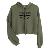 American Dissent Women’s Cropped Hoodie | Bella + Canvas Fleece Crop Hoodie | Bold Graphic Statement Top