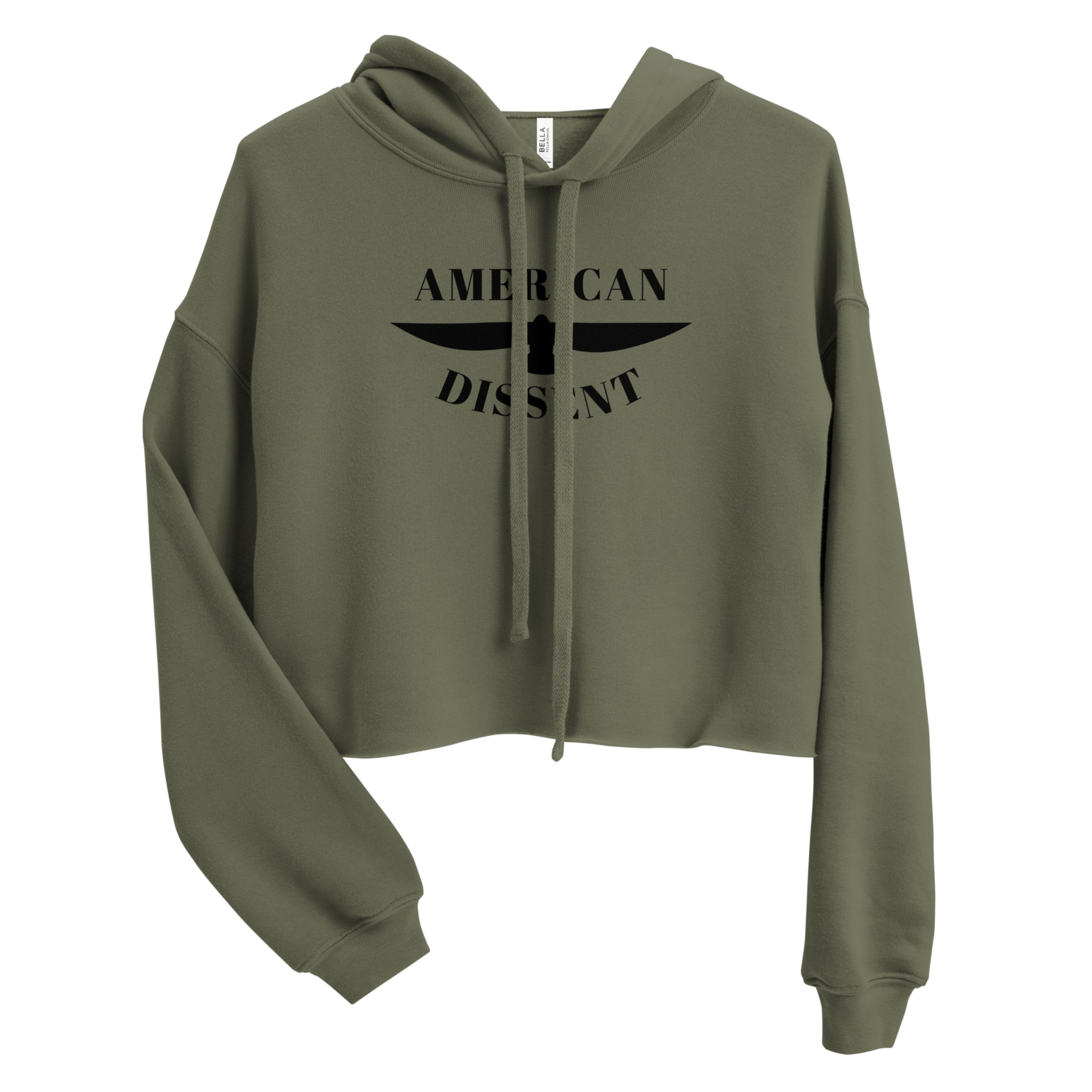 American Dissent Women’s Cropped Hoodie | Bella + Canvas Fleece Crop Hoodie | Bold Graphic Statement Top