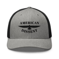 Retro Trucker Hat – “American Dissent” Embroidered | Patriotic Statement Cap | Vintage Mesh Back Hat