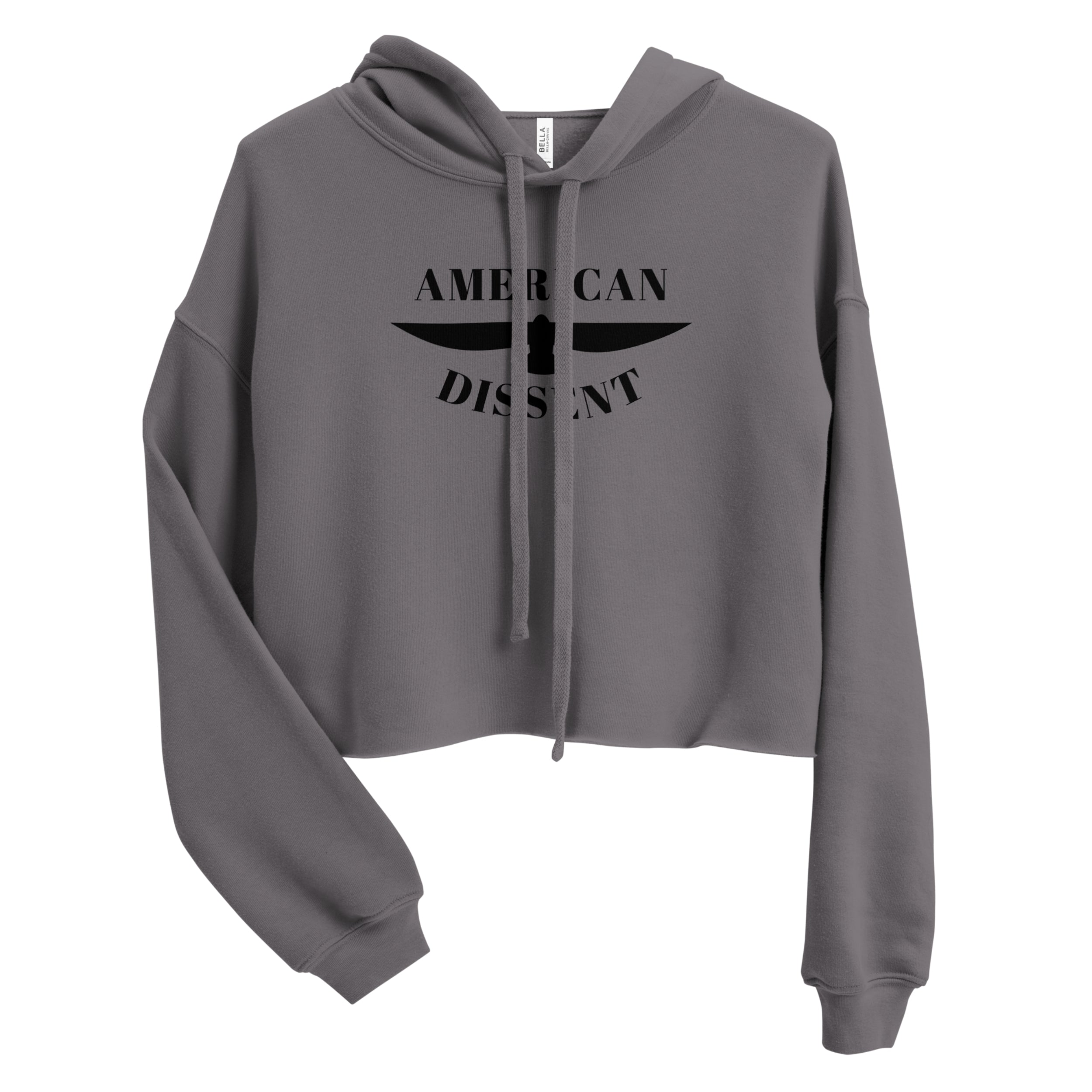 American Dissent Women’s Cropped Hoodie | Bella + Canvas Fleece Crop Hoodie | Bold Graphic Statement Top