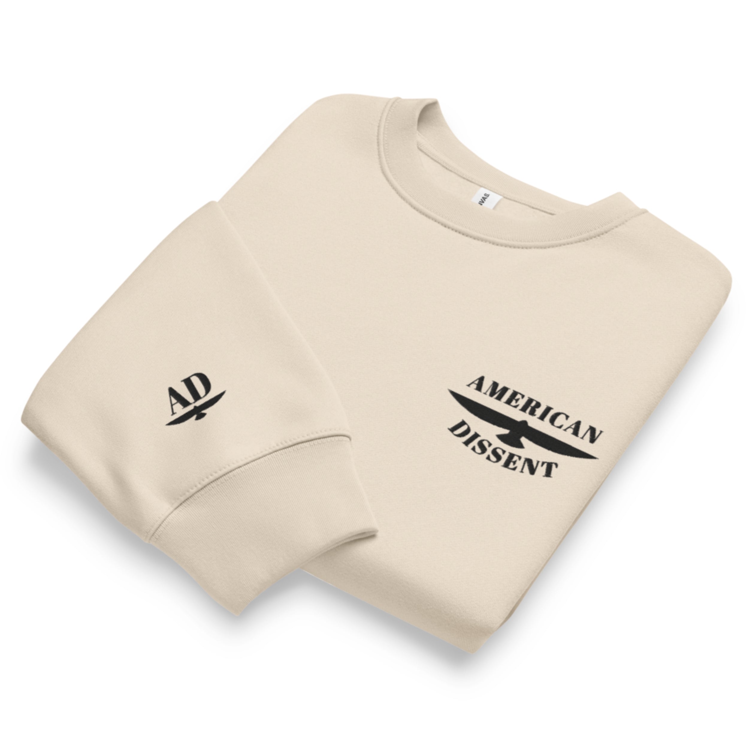 Bella + Canvas Unisex Oversized Heavyweight Sweatshirt – “American Dissent” Embroidered Crewneck | Premium Streetwear | Political Statement Apparel
