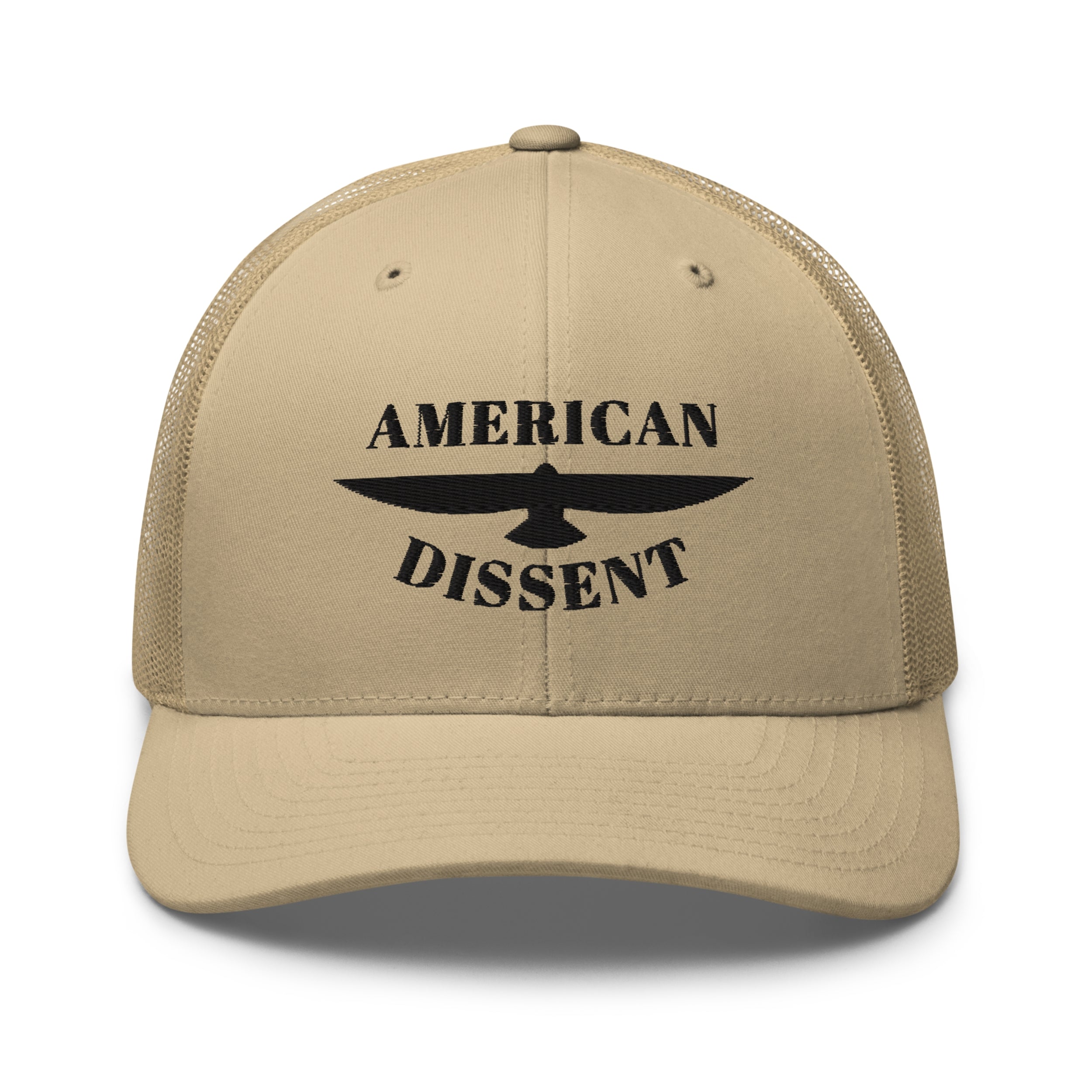 Retro Trucker Hat – “American Dissent” Embroidered | Patriotic Statement Cap | Vintage Mesh Back Hat