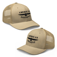 Retro Trucker Hat – “American Dissent” Embroidered | Patriotic Statement Cap | Vintage Mesh Back Hat