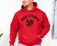 Dissent Is Patriotic Hoodie – Black Crow Graphic | Protest Apparel | Unisex Statement Sweatshirt