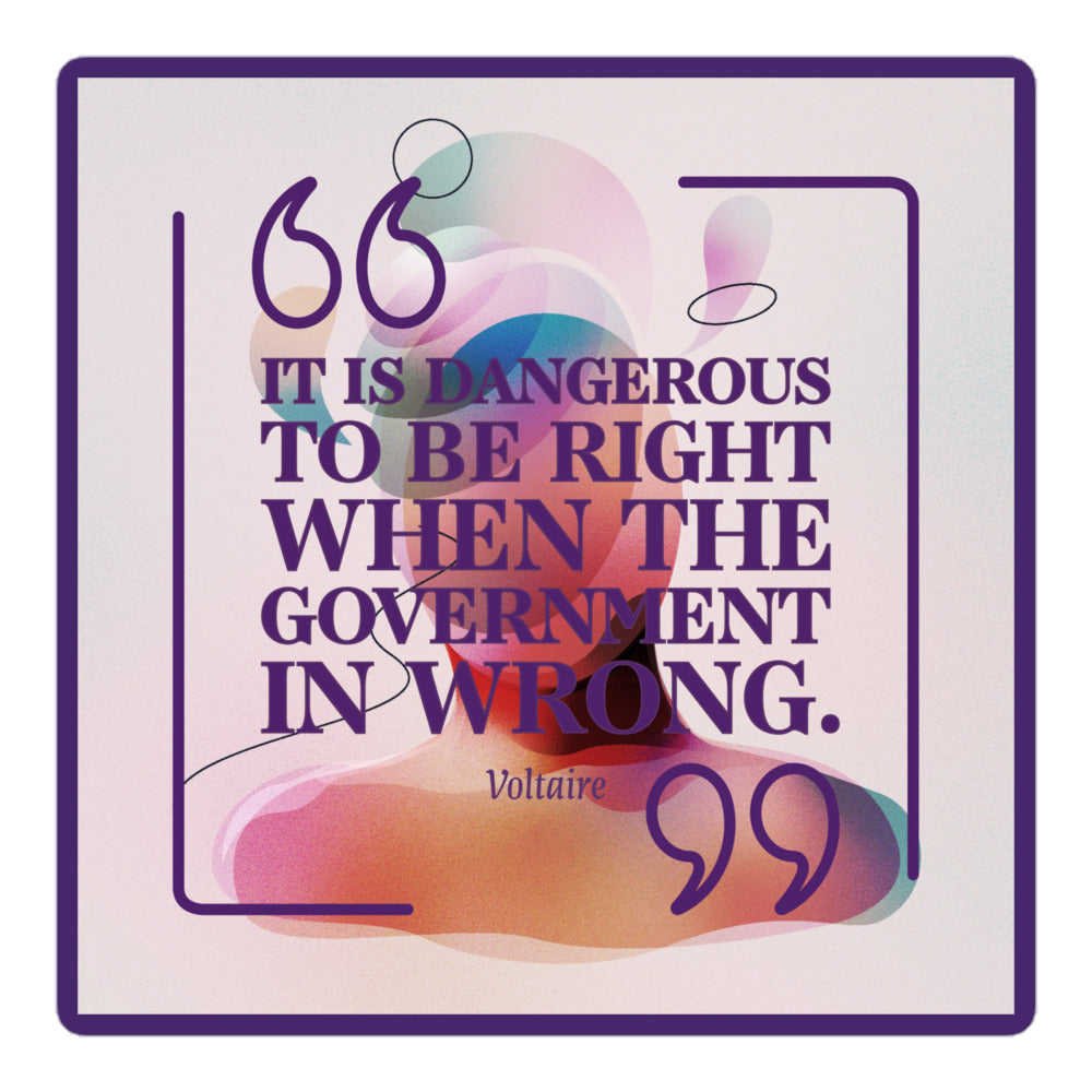 Voltaire Quote Political Protest Sticker Decal - Activist Laptop Decal - Bubble-free sticker