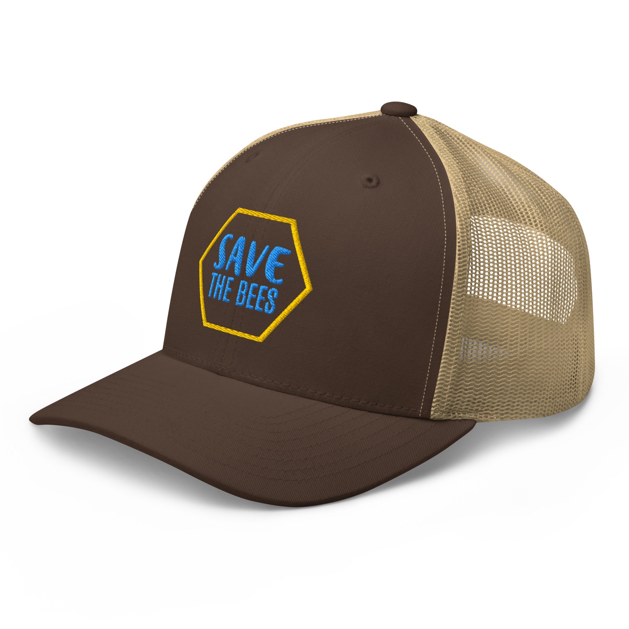 Save the Bees Embroidered Trucker Snapback Hat - Bee Lover Gift