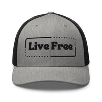 Embroidered Trucker Snapback - Live Free Social Justice Retro Cap