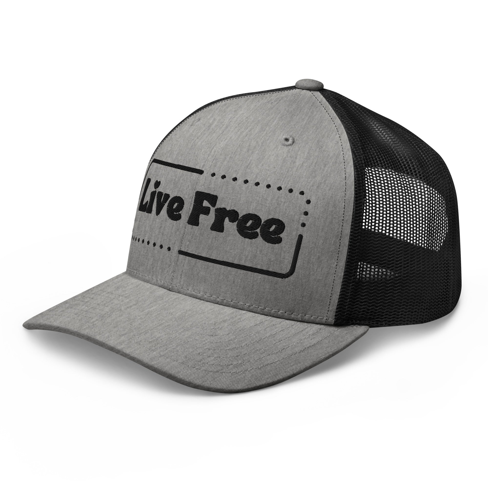 Embroidered Trucker Snapback - Live Free Social Justice Retro Cap