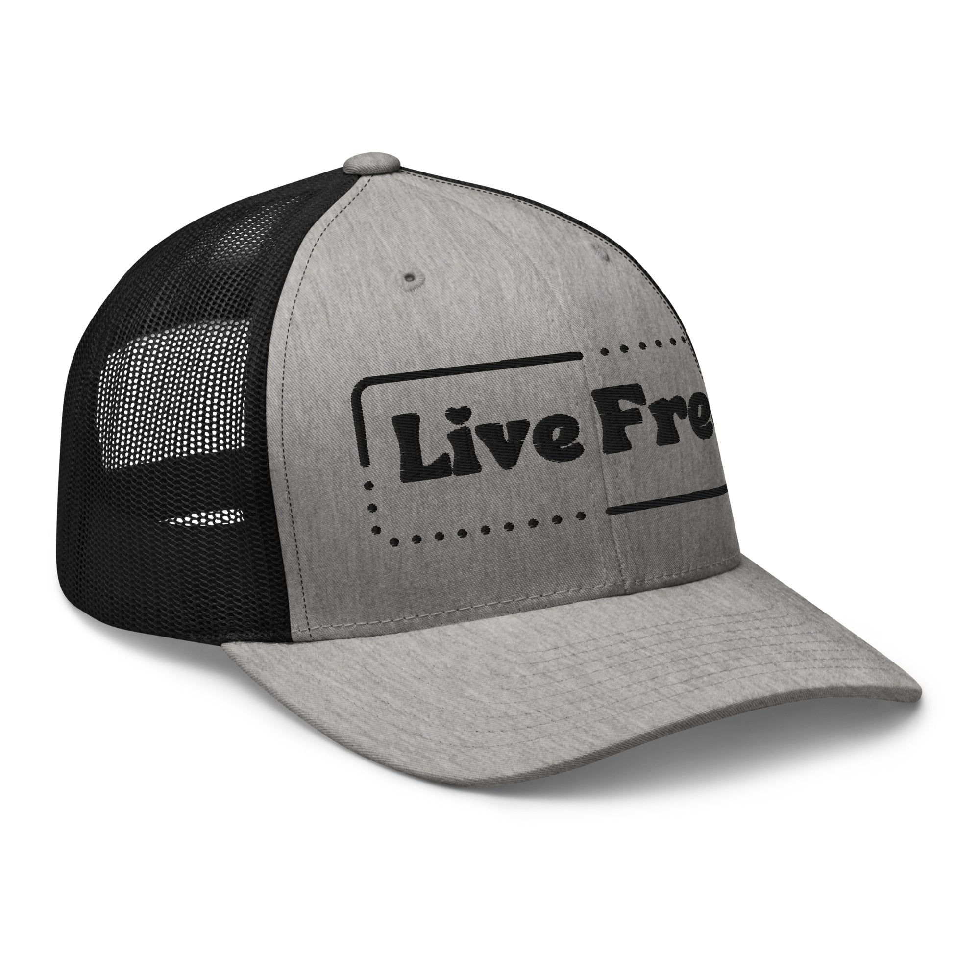 Embroidered Trucker Snapback - Live Free Social Justice Retro Cap