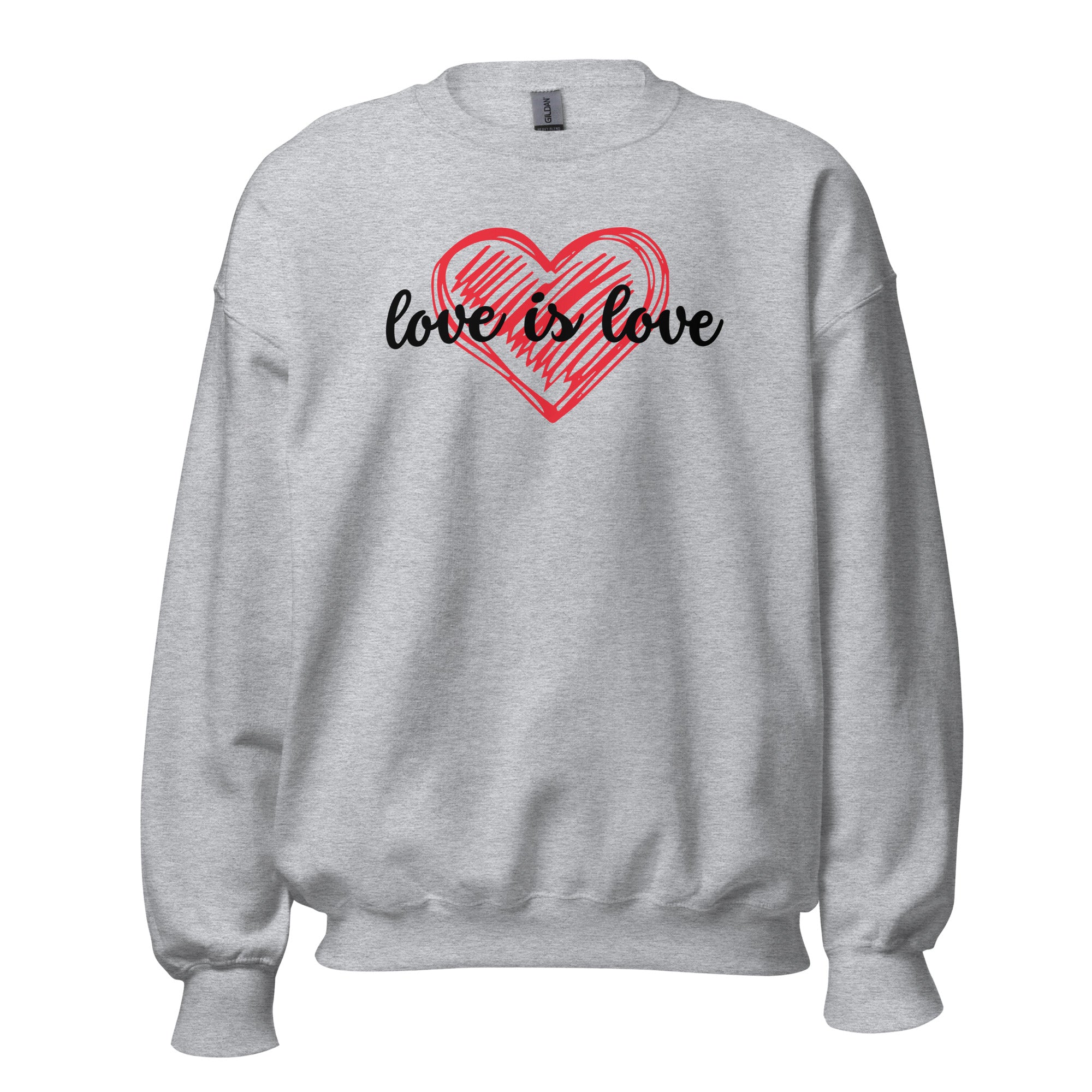 Love is Love Sweatshirt - Heart Shirt Pride - Valentines Day Gift - Minimalist Love Design