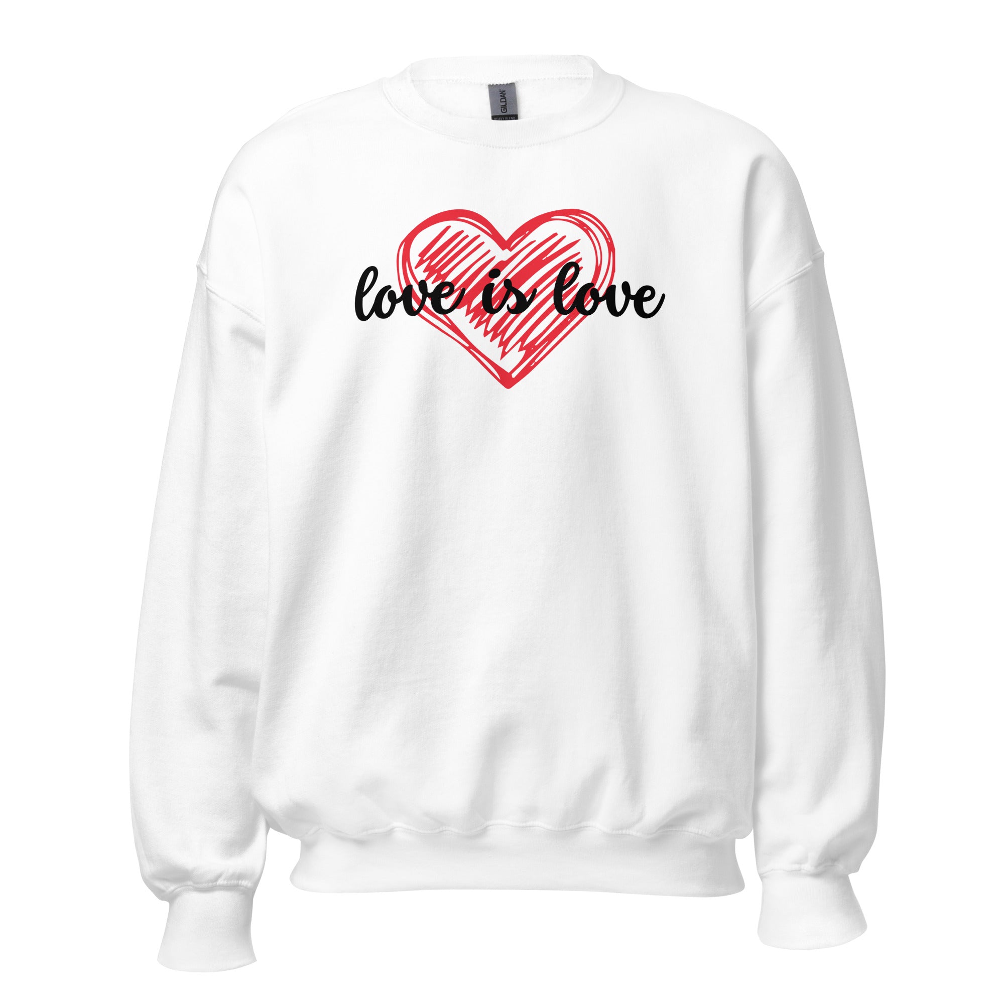 Love is Love Sweatshirt - Heart Shirt Pride - Valentines Day Gift - Minimalist Love Design