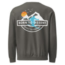 Born to Dissent Ski Graphic Sweatshirt – Activist Streetwear for Rebels, Unisex garment-dyed fleece crewneck sweatshirt