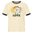 Retro Rainbow LOVE Graphic | Pride Shirt | Aesthetic Streetwear Tee | Unisex Ringer T-Shirt