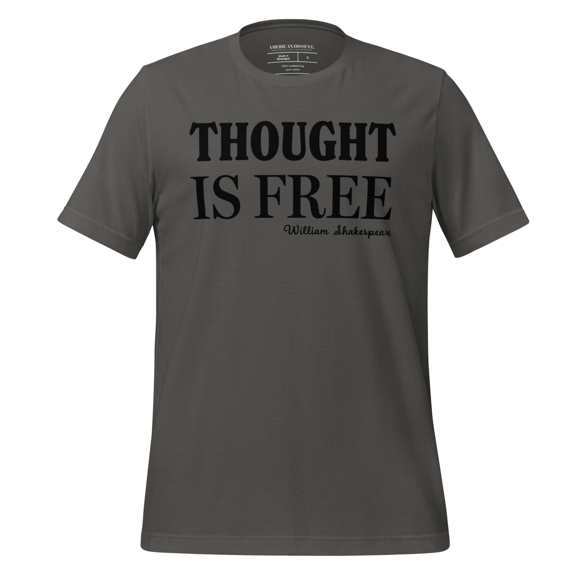Motivational Shakespeare Quote Shirt - Thought is Free Graphic Tee