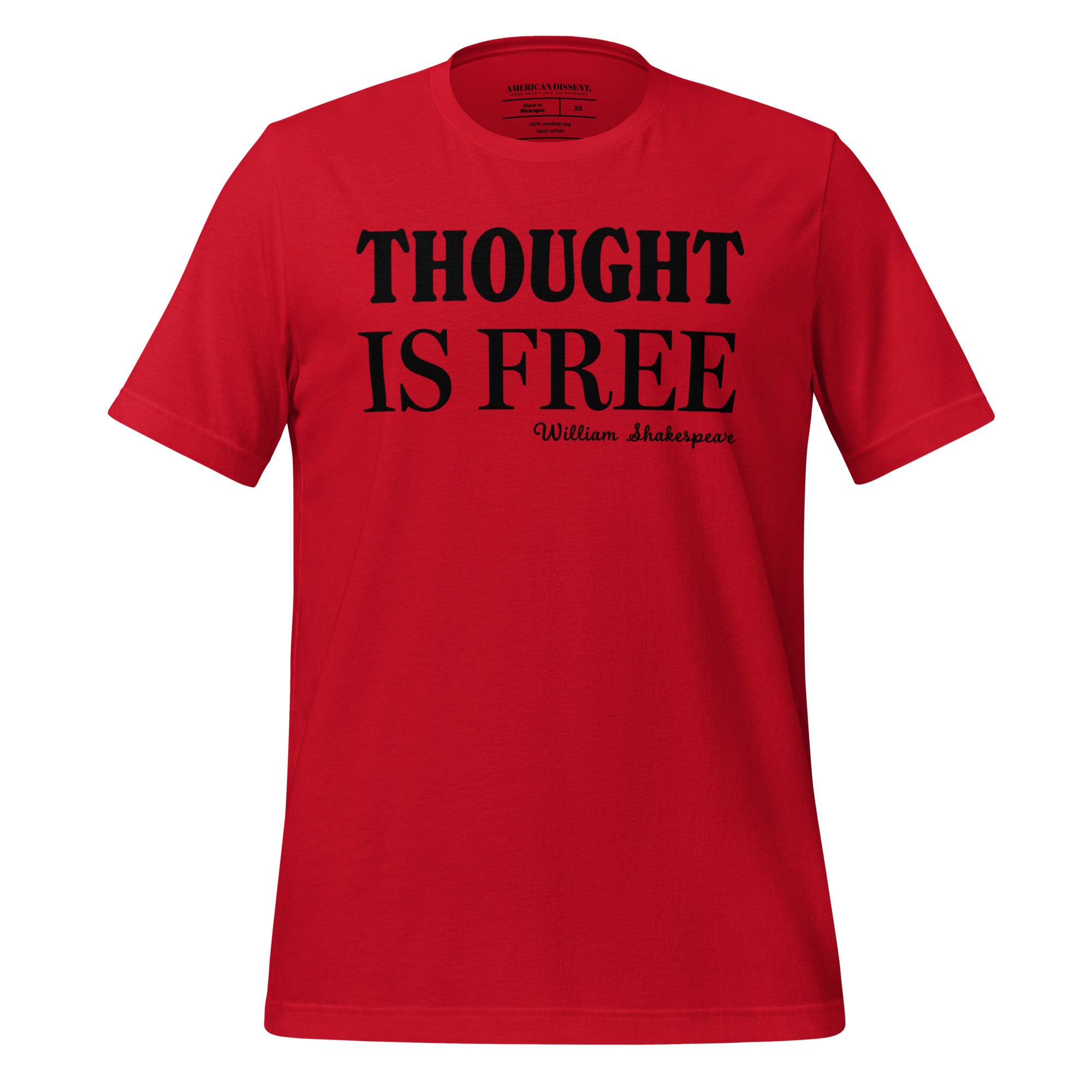Motivational Shakespeare Quote Shirt - Thought is Free Graphic Tee